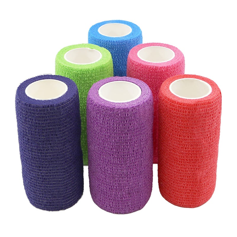 Ever Ready First Aid Self Adherent Cohesive Bandages 4 x 5 Yards 18 Count Rainbow Colors